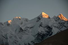33 Gasherbrum II E, Gasherbrum II, Gasherbrum III North Faces At Sunset From Gasherbrum North Base Camp In China.jpg